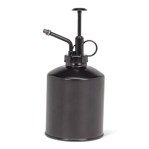 Abbott Collection Plant Mister - Black | Pump-Action, For Houseplants & Herbs, Galvanized Steel/Plastic, 22oz, 8"H