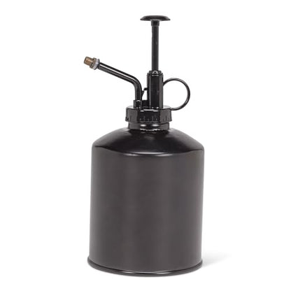 Abbott Collection Plant Mister - Black | Pump-Action, For Houseplants & Herbs, Galvanized Steel/Plastic, 22oz, 8"H