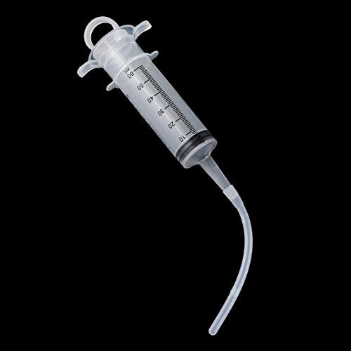60ML Baby Bird Parrot Feeding Tubes, Liquid Medicine Feeder Push-Tube Pet Cat Dog Feeder with 2 Pcs Stainless Steel Metal Feeding Spoon - size: 60ML