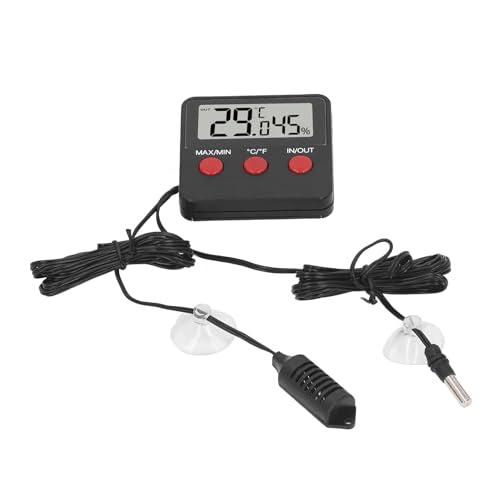 Digital Hygrometer with 2 Probes for Incubator, Mini Temperature Monitor for Reptiles, Snakes, Hamsters, Compact Indoor and Outdoor Hygrometer