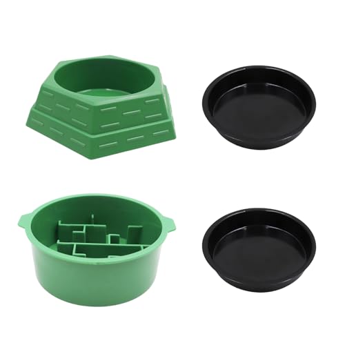 Bearded Dragon Tank Accessories, Reptile Maze Food Bowl and Water Bowl 2-in-1, Reptile Water Dish, Tank Accessories for Bearded Dragon, Ball Python, Gecko, Snake - size: Large
