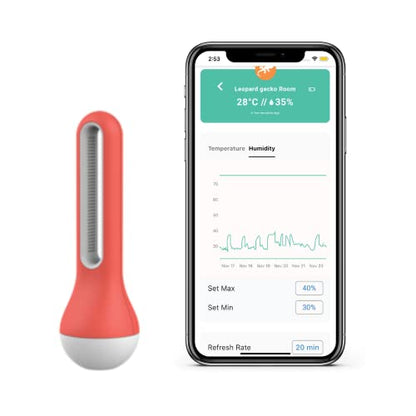 AirComfort - Wireless Thermometer Hygrometer Bluetooth Connectivity with Alarm and Data Logger for Greenhouse Growing Plants,Humidors, Home, Office, Warehouse, Tortoise Reptile Terrariums