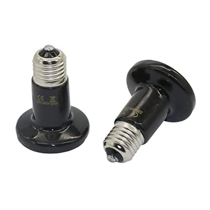 10 Pcs 25W 50W 75W 100W E27 Pet Heating Light Pet Brooder Lamp Mini Infrared Ceramic Heat Bulb Black for Reptile(75W) - color: 75W