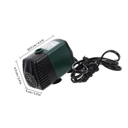 Submersible Water Pump Fountain Kit with 9 Nozzles, Small Quiet Fish Tank Pump for Outdoor Ponds and Hydroponic Systems, US Plug Ac110 Voltage Compatible