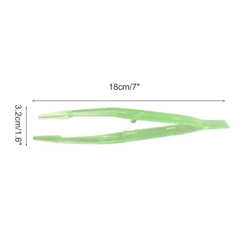 2PCS Reptile Feeding Tongs, 7.1" Aquarium Straight Curved Tweezers Terrarium Feeder Tool with Rubber Tip for Aquatic Plants Lizards Spider