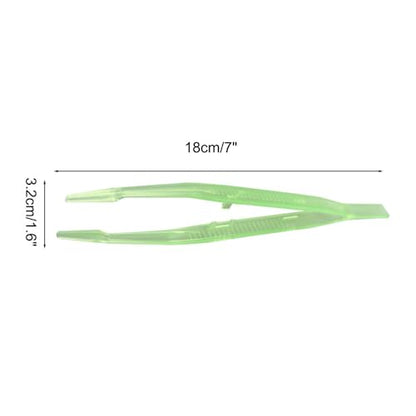 2PCS Reptile Feeding Tongs, 7.1" Aquarium Straight Curved Tweezers Terrarium Feeder Tool with Rubber Tip for Aquatic Plants Lizards Spider