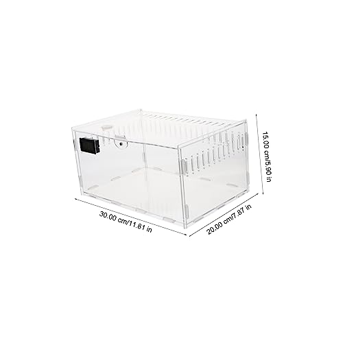 Transparent Acrylic Reptile Breeding Box with Ventilation System for Snakes Tarantulas and Reptiles Habitat with Temperature Humidity Gauge