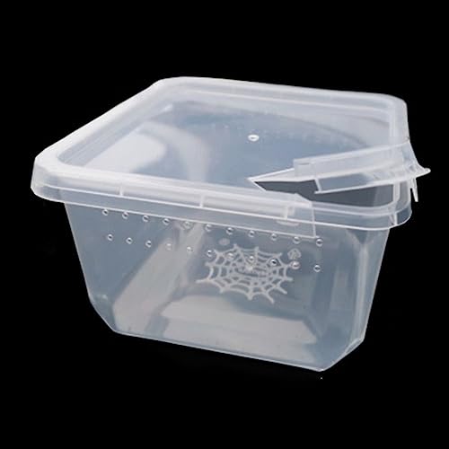 Small Reptile Breeding Box for Reptiles Small Snake Turtle Spiders Geckos Frogs Breeding Box Case Feeding Hatching Container Transparent(B) - style: B