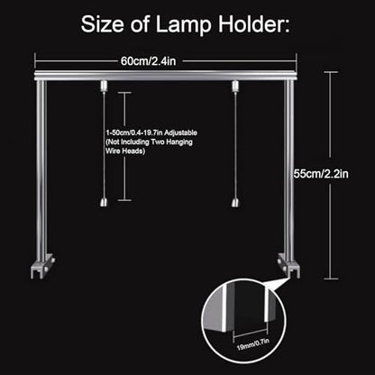 Adjustable Reptile Lamp Stand, Aluminium Alloy Hanging Lamp Holder for Turtle Tank and Fish Aquarium, with Reinforced Base and Groove Design for Heating Lamps