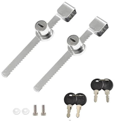 2Pcs Sliding Glass Door Ratchet Lock, Keyed Alike Showcase Display with Chrome Finish