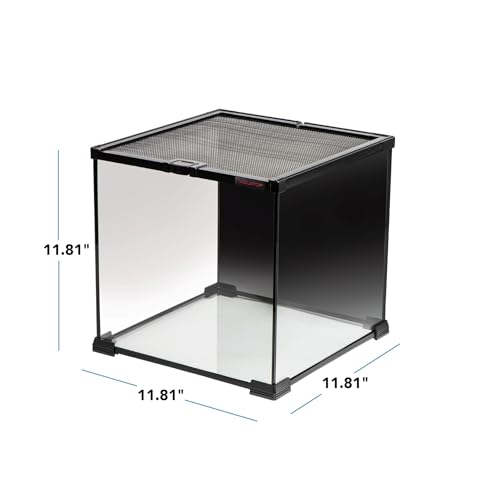 Aquatop 7.1 Gallon Cube Terrarium with Durable Mesh Top for Easy Access & Ventilation - Perfect for Reptiles & Plants, 11.8 x 11.8 x 11.8 Inches, RT-07 - size: 7.1 Gallon