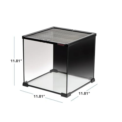 Aquatop 7.1 Gallon Cube Terrarium with Durable Mesh Top for Easy Access & Ventilation - Perfect for Reptiles & Plants, 11.8 x 11.8 x 11.8 Inches, RT-07 - size: 7.1 Gallon