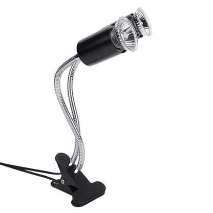 Focket Timed Reptile Heat Lamp, Dual Head 360 Degree Gooseneck Tank Heater, Reptile Lamp with 2 4 8 Hour Timer UVA UVB Bulbs for Tortoise Bearded Dragon Lizards (US Plug)