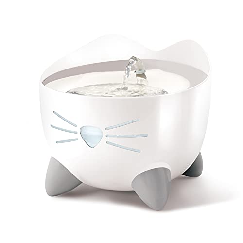 Catit PIXI Drinking Fountain – Cat Water Fountain with Triple Filter and Ergonomic Drinking Options, Stainless Steel - color: Stainless Steel, size: 2.2 LBS (Single)