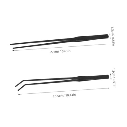 Kisangel 4pcs Stainless Steel Tweezers Set: Long Handle Fish Tank Planting Tools - Curved And Straight Tongs For Aquatic Plants Reptile Feeding Maintenance