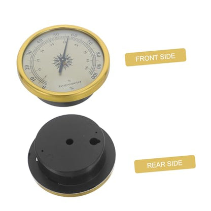 Toyvian Golden Round Analog Hygrometer 2.83 Inch with 2% Rh Resolution and Stable Reliable Readings, Stainless Steel and Glass Material, for Reptile Terrarium and Room Panel Mount
