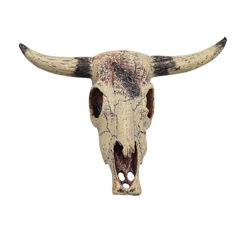 Cow Skull Statue Small Resin Bull Head Skull Desert Reptile Decor Skull Fish Tank Decorations Home Landscape Decor Bearded Dragon Accessories (Cow) - color: Cow