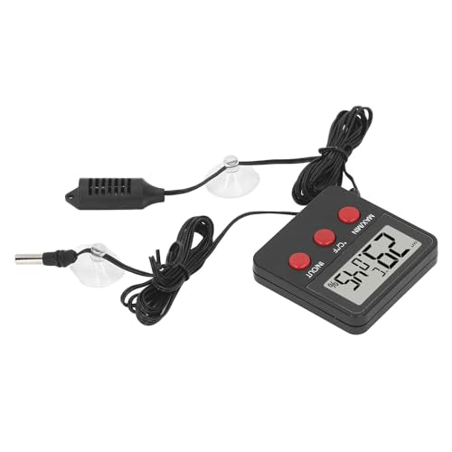 Mini Temperature and Humidity Meter Digital Hygrometer with 2 Probes Monitor for Incubator Reptile Tank Aquarium ABS Compact Design