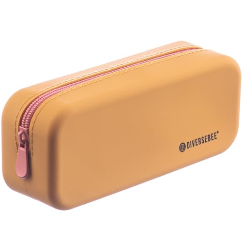 DIVERSEBEE Soft Silicone Pencil Case, Aesthetic Pencil Pouch with Zipper, Cute Pen Bag for School, Bible Journaling Supplies and Accessories, Pencil Organizer (Mango) - color: Mango