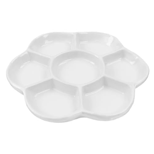 5.51" Hermit Crab Ceramic Food Dish,7 Compartments Ceramic Anti-Turning Food & Water Bowl for Hermit Crab Tarantula Snail - size: 6 inch