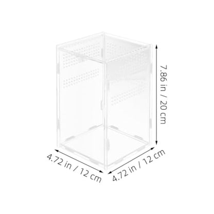 Enclosure Feeding Acrylic Featuring Lock Reptile Breeding and Ventilation Holes, Well-Ventilated Modular Design Cage for Habitat Small Pets and Lizards