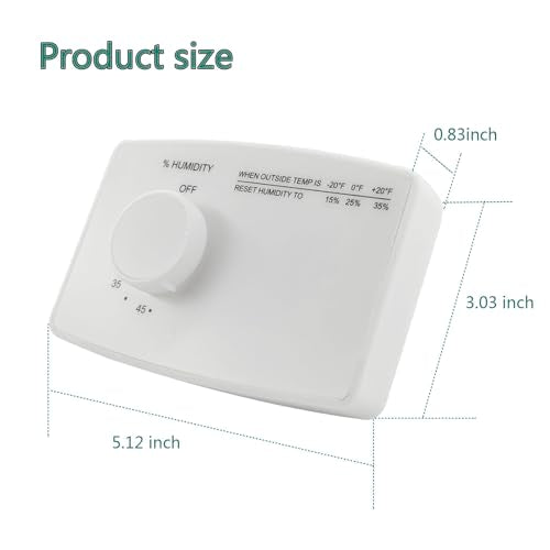 Humidistat Switch 4655, Manual Digital Control for Whole-House Duct or Wall Mounted Humidifier, 24VAC, White