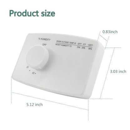 Humidistat Switch 4655, Manual Digital Control for Whole-House Duct or Wall Mounted Humidifier, 24VAC, White