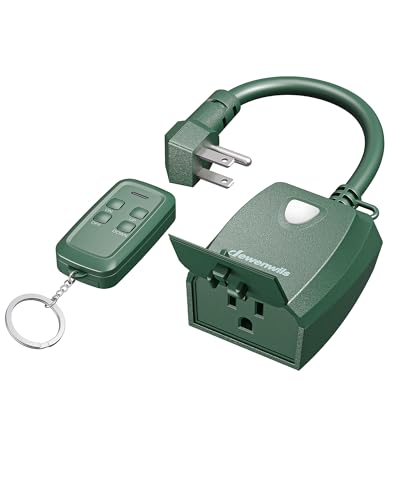 DEWENWILS Outdoor Dimmer for String Lights, Remote Dimmer Switch, Weatherproof Dimmer Plug, 100FT Range, Compatible with Dimmable LED/Tungsten Bulbs - style: Green Dimmer