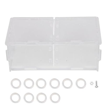 Acrylic Reptile Breeding Box, Feeding and Landscaping Container, 19 x 11 x 7.2cm - Durable Transparent Design, Movable Partition, Easy Viewing and Cleaning