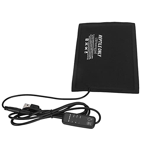 GLOGLOW USB Heating Mat for Turtles Lizards Reptiles Heating Pad, 3 Level Temperature Adjustable USB Mat for Turtles Lizards Small Animals Crawler Temperature Control Equipment (M)