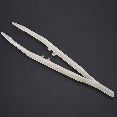 Glow in The Dark Reptile Feeding Tongs 10.6 Inch, Stainless Steel Tweezers with Rubber Tip, Long Curved & Straight Feeder Tool Kit for Bearded Dragon Snake Lizard Terrarium Accesso