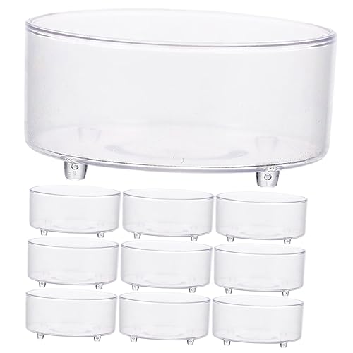 FRCOLOR 40pcs Reptile Feeding Bowl Acrylic Water Dish for Terrarium Multipurpose Container for Lizards and Geckos Easy to Clean and Reusable - color: Transparentx4pcs, size: 3.7x1.5cmx4pcs