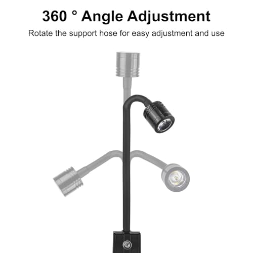 Mini Aquarium Light, 3W Clip on Aquarium Spotlight with Adjustable Focus, 3 Colors LED Fish Tank Focus Light for 0.11"-0.39" Thickness of Fish Turtle Plant Tank