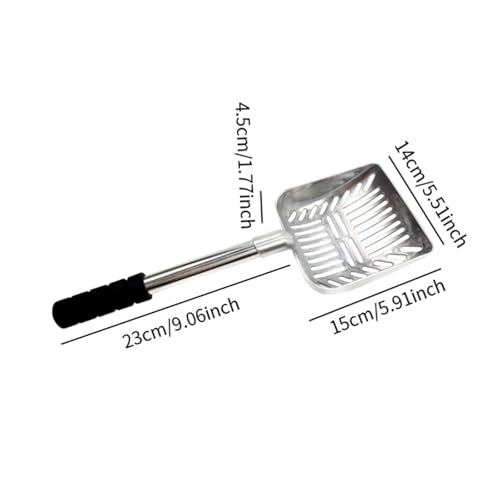 Cat Litter Scoop Sifting Scoop Reptile Waste Dustpan Lightweight Deep Scooper Kitten Waste Scooper for Kitty Pet Supplies, Black