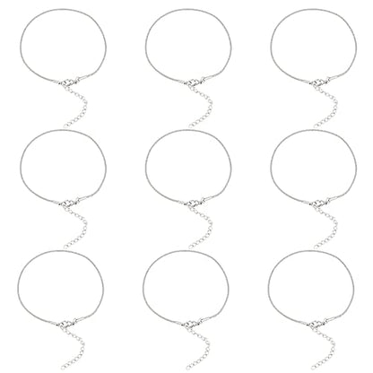 PH PandaHall 10pcs 7.48" Adjustable Slider Chain Bracelet Stainless Steel Snake Chain Bracelets Round Snake Chain Lobster Claw Clasps for Jewelry Accessories DIY Making