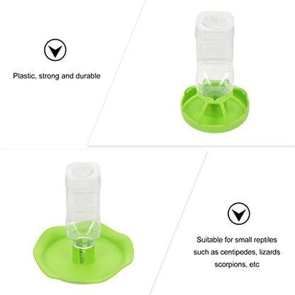 Happyyami 2sets Reptile Water Feeders for Tortoises and Lizards Plastic Water and Food Bowls Enclosure for Easy Drinking and Eating for Small Reptile Pets