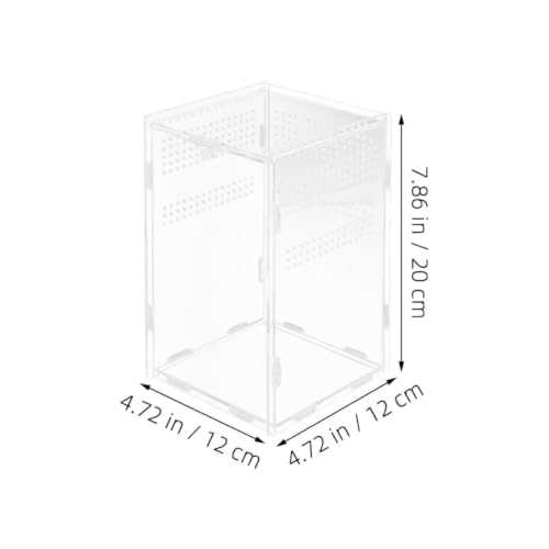 Acrylic Reptile Terrarium with Modular Design and Secure Lock, Well-Ventilated Breeding Box for Small Pets and Snakes, Easy Assembly Habitat Cage for Reptile and Spider Enclosure