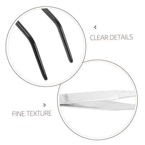 NUOBESTY 2pcs Stainless Steel Curved Feeding Tongs for Reptiles Long Aquarium Tweezers with Rubber Tips for Snake and Turtle Feeding Durable and Lightweight Pet Supplies