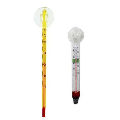Aquarium Thermometer Glass Water Temperature Gauge with Suction Cup, Clear Easy Read for Fish Tank Marine Habitat - color: B