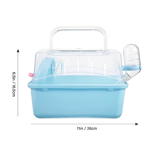 Portable Small Pet Carrier Cage for Travel - Transparent Ventilated Hamster/Gerbil/Rat/Guinea Pig Carrier with Secure Lock