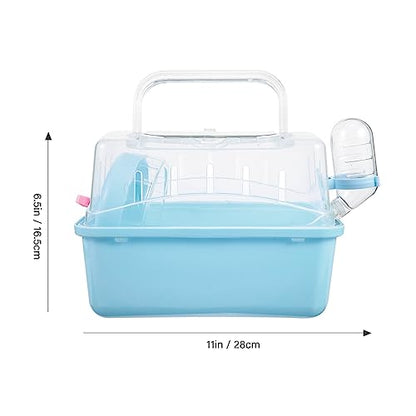 Portable Small Pet Carrier Cage for Travel - Transparent Ventilated Hamster/Gerbil/Rat/Guinea Pig Carrier with Secure Lock