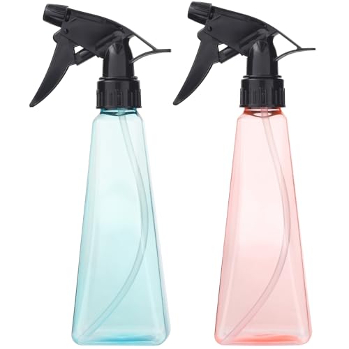 Spray Bottles (2-Pack, 12 Oz.) Mist/Stream, Plastic Water Spray Bottle for Hair, Plants, Cleaning, Cooking, BBQ, Pet - Empty Spray Bottles - Leak Proof - BPA-Free - Multicolor - color: Orange + Blue