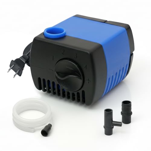 Aqua Dream 66 GPH Submersible Pump - 2.5W Adjustable Ultra Quiet Water Pump for Aquariums and Fountains, 1.9ft Max Lift, Indoor/Outdoor Hydroponic Fish Tank Pump - 3 Pcs - color: Blue; 3 Pc, size: 66 GPH