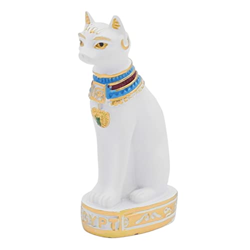 Egyptian Cat Bastet Statue Terrarium Ancient Egypt Reptile Tank Terrarium Decorations Sculpture Figurine Tanks Décor Ornament Aquarium White - color: Bastet White