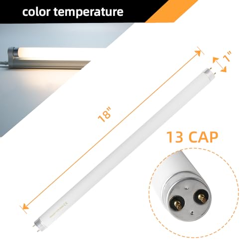 coospider-repta F15T8 18 Inch 15W T8 Fluorescent Replacement Tube Bulb Warm White 3000K Medium Bi-Pin G13 Base 6 Count - size: 6 Pcs Warm White (3000K)