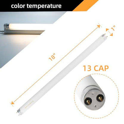 coospider-repta F15T8 18 Inch 15W T8 Fluorescent Replacement Tube Bulb Warm White 3000K Medium Bi-Pin G13 Base 6 Count - size: 6 Pcs Warm White (3000K)