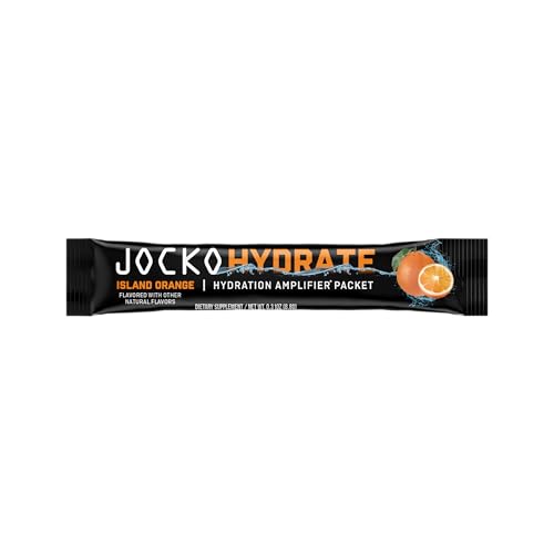 Jocko Fuel Hydrate Electrolytes Powder Packets Low Sugar - Hydration Amplifier Packets for Recovery, Dehydration, & Exercise - with Vitamins B6, B12 & C (16 Packets) Island Orange