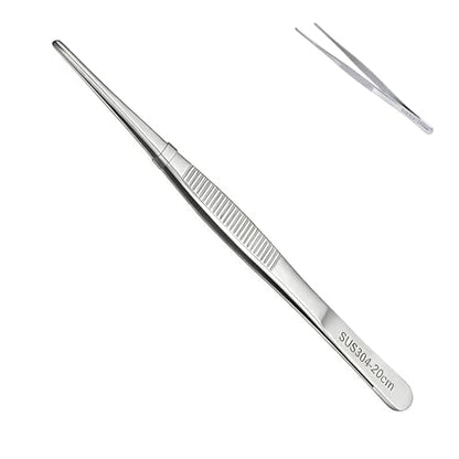 8In SUS304 Straight Tweezers Tongs, Stainless Steel Cooking Tweezers Dishwasher Safe for Grilling, Baking (8In SUS304 Straight Tweezers) - color: 8in Sus304 Straight Tweezers