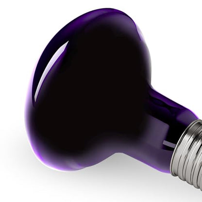 75W Reptile Night Light Bulb, UVA Heat Lamp – Simulated Natural Moonlight Purple Basking Bulb for Bearded Dragon, Lizard, Snake, Turtle, Chameleon, Amphibians, Aquarium & Terrarium Use - color: Purple Moonlight, size: 75W-3.15″