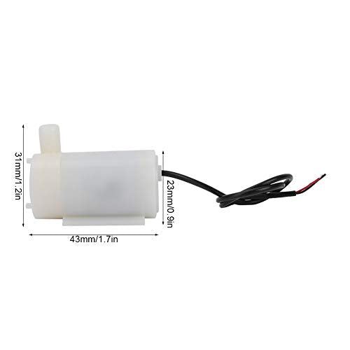 Micro Submersible Water Pump USB Powered Mini Water Pump for Aquariums Fish Tanks Computer Cooling Systems White Plastic 43x23x31mm 3-5V DC
